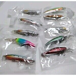 10 PCS 2 Treble Hooks Fishing Lures Crankbaits Jerk Bait Minnow Hooks  3.5" Long